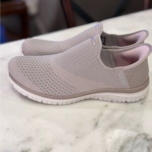 Skechers Taupe Sneakers with Slip-On Design and Breathable Mesh